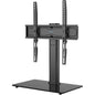 Suport TV cu stand de masa/birou, pentru televizor plat si curbat 26-55 inch, suporta greutate pana la 45 kg, VESA 400 x 400 mm, pivotare 50°, inaltime ajustabila, prinderi din otel, multifunctional