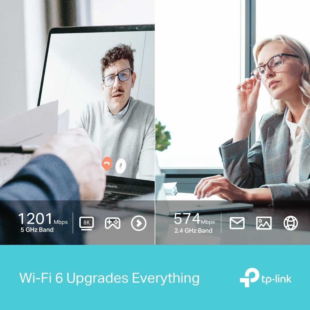 Adaptor wireless, WiFi 6 Dual Band, 1800 Mbs, cu USB 3.0, criptare WPA3, MIMO, OFDMA, doar pentru Windows 10, 11