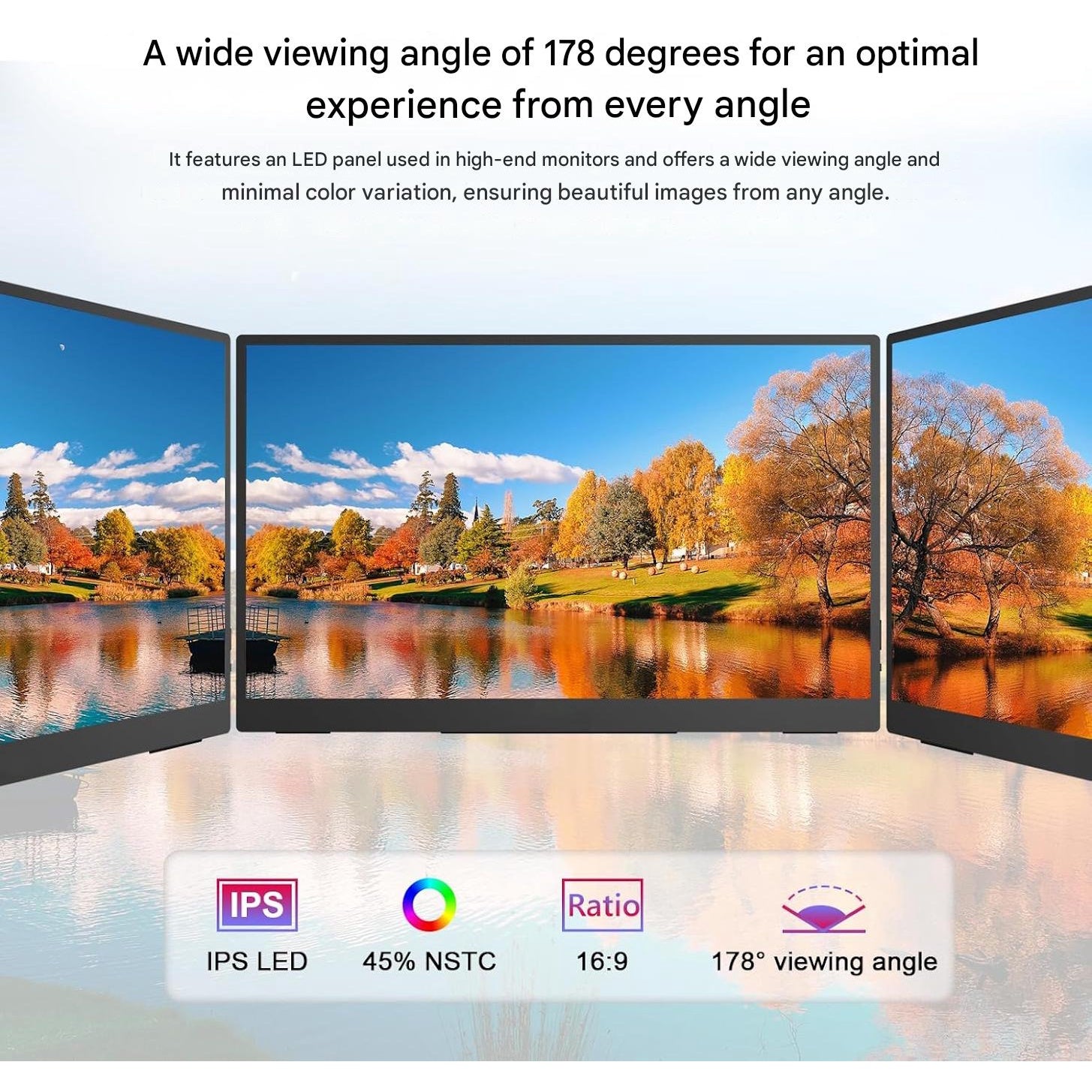 Monitor portabil 15.6 inch cu touchscreen, ecran IPS FullHD 1080P, HDR Dinamic, contrast 1000:1, 16, 7 milioane culori, cu port HDMI, USB-C si USB-A, pentru laptop, PC, smartphone Android, Mac