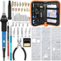 Set de lipit si pirogravura 42 piese, 60 W, intrerupator reglabil pornit/oprit, temperatura reglabila 220-450 °C, incalzire rapida, geanta depozitare, pirogravura pe lemn pentru profesionisti si amatori