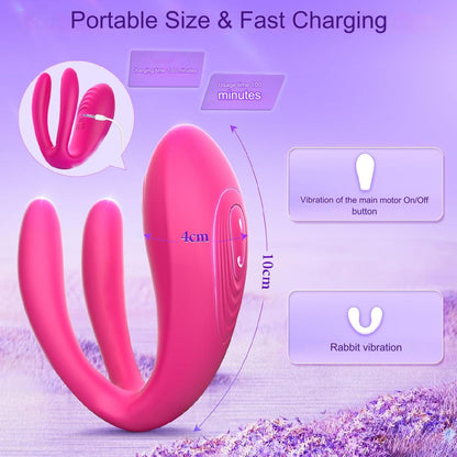 Vibrator pentru femei cu stimulator clitoris si control prin aplicatie telefon, impermeabil IPX7, 10 moduri vibratie, dildo erotic pentru cupluri, silentios