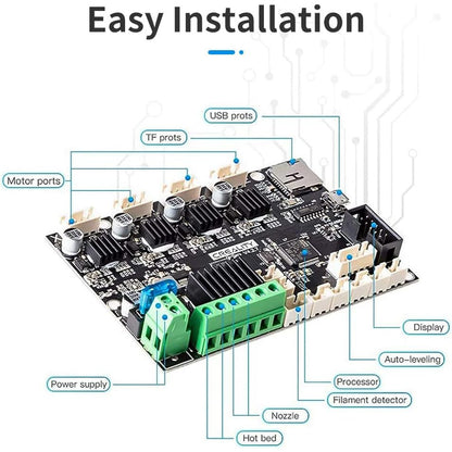Placa de baza silentioasa V4.2.7, pentru imprimata 3D Creality Ender 3 / Pro / Max / 3 V2 / 3 V2 Neo, cu driver TMC2225, 32 bit, upgrade silent board plug and play