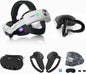 Curea de cap, strap pentru Meta Quest 3 cu acumulator 8000 mAh, lumini LED RGB, reglabil, cu husa controler si accesorii VR
