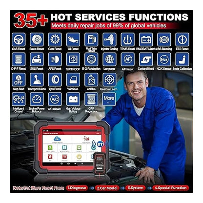 Tester diagnoza auto LAUNCH X431 CRP919E BT wireless, interfata OBD2, codare ECU, control bidirectional, display 7 inch, cu Bluetooth si USB, procesor 4GB RAM, 64GB stocare, baterie 6300 mAh, 35+ functii service, protocoale Can FD+DOIP+FCA, multimarca