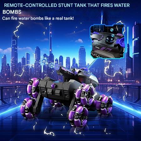 Masina cu telecomanda 2.4GHz 6WD All-Terrain, cu rotatie 360°, lumini LED, muzica si tractiune pe sase roti
