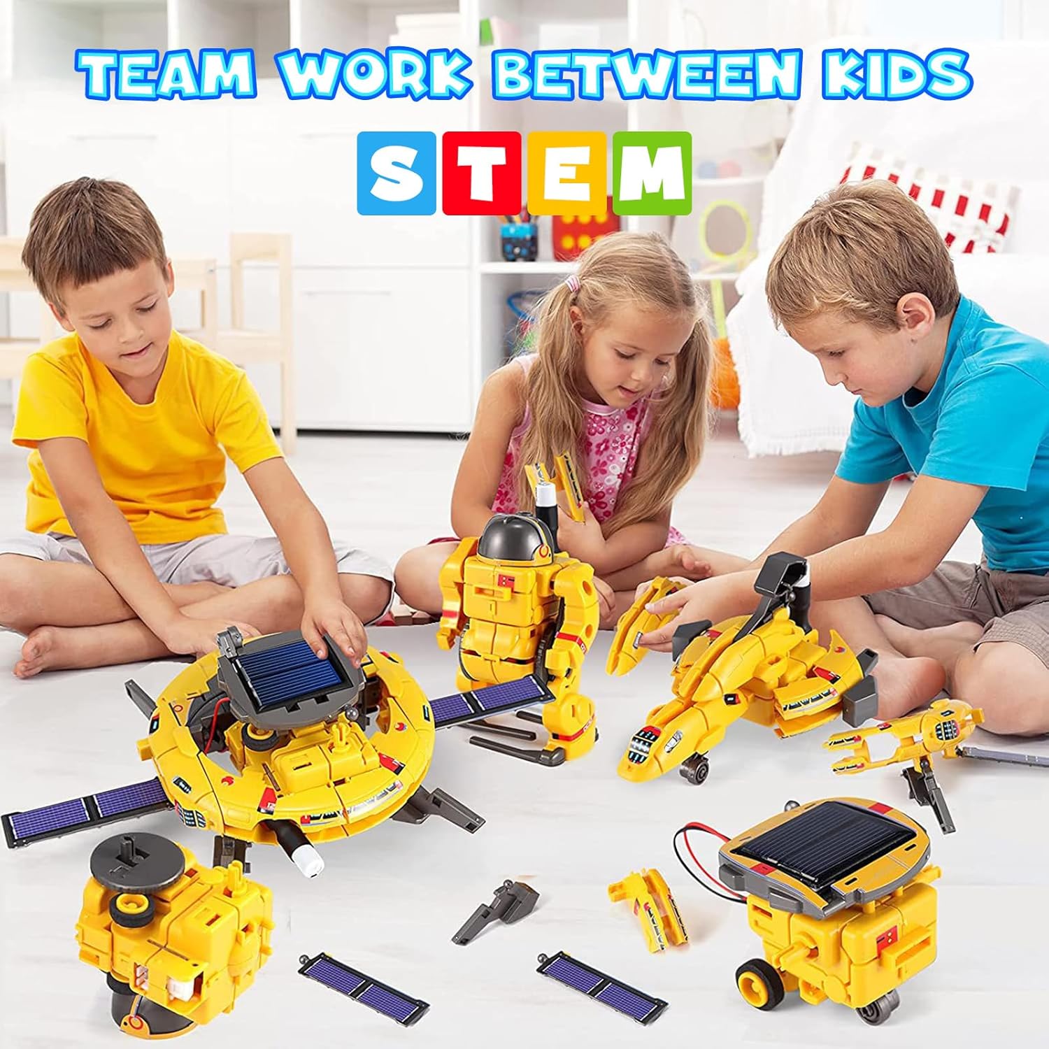 Robot solar 6 in 1, set de construit STEM educational, pentru experimente DIY si joaca, pentru baieti si fete +8 ani
