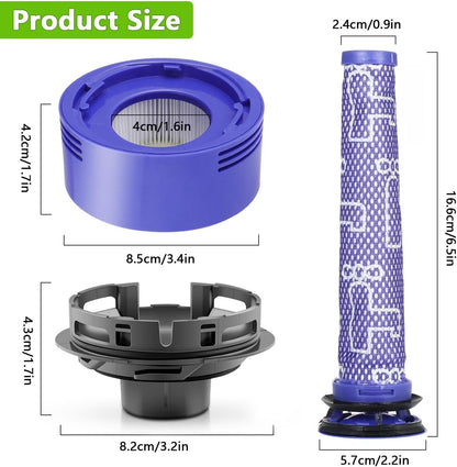 Set filtru HEPA pentru Dyson V7 V8, pre si post motor, lavabile, accesorii aspirator cu capac motor