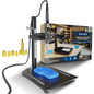 Instrument de insertie termica DACKZZM pentru insertii filetate, set 8 capete M2-M8, suport vertical 90°, compatibil imprimare 3D, aluminiu, reglabil, negru