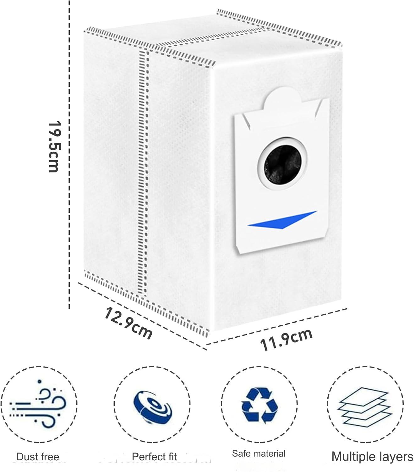 Set 15 saci pentru aspirator Ecovacs Deebot X2 Omni, de 3 litri, din material textil, cu strat din carbon activ, usor de instalat