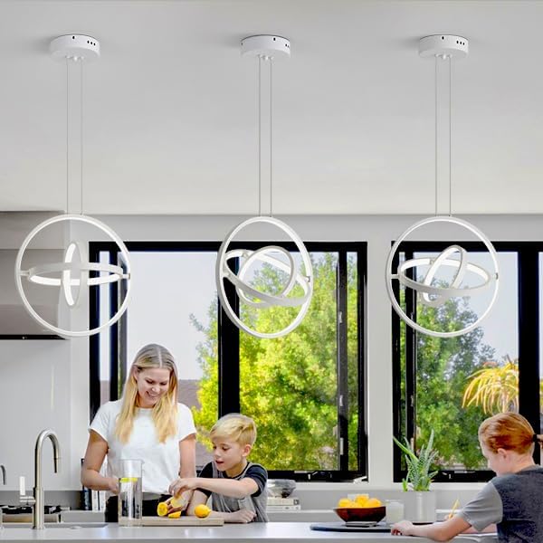 Lustra suspendata, lampa LED cu lungime reglabila si modificare forma, iluminare 360°, CRI 80+, pentru living, dormitor, bucatarie, hol