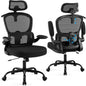 Scaun de birou ergonomic Coscendo, cu tetiera 3D reglabila si suport lombar, inclinare 90°–120°, cotiere rabatabile 90°, reglabil pe inaltime, rotativ cu roti silentioase, sarcina maxima 130 kg, negru