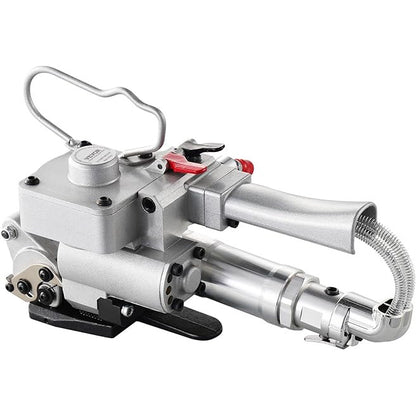 Aparat pneumatic de legat banda PP/PET, latime de 1, 9 - 2, 54 cm, forta mare intindere 4000N, presiune de 0, 5 - 0, 8 MPa, pentru hartie, aluminiu, otel, lemn, fibre chimice, bumbac, panouri din lemn, marmura, caramizi