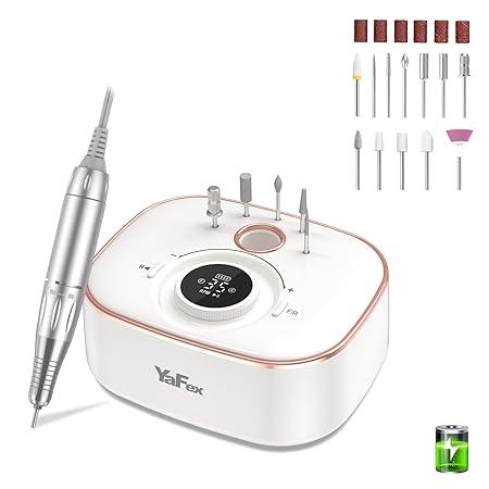 Freza de unghii 12 in 1 fara fir, pentru unghii cu gel, 35000 RPM, cu acumulator de 4000 mAh, blocare biti, afisaj LED, set profesional pentru manichiura si pedichiura