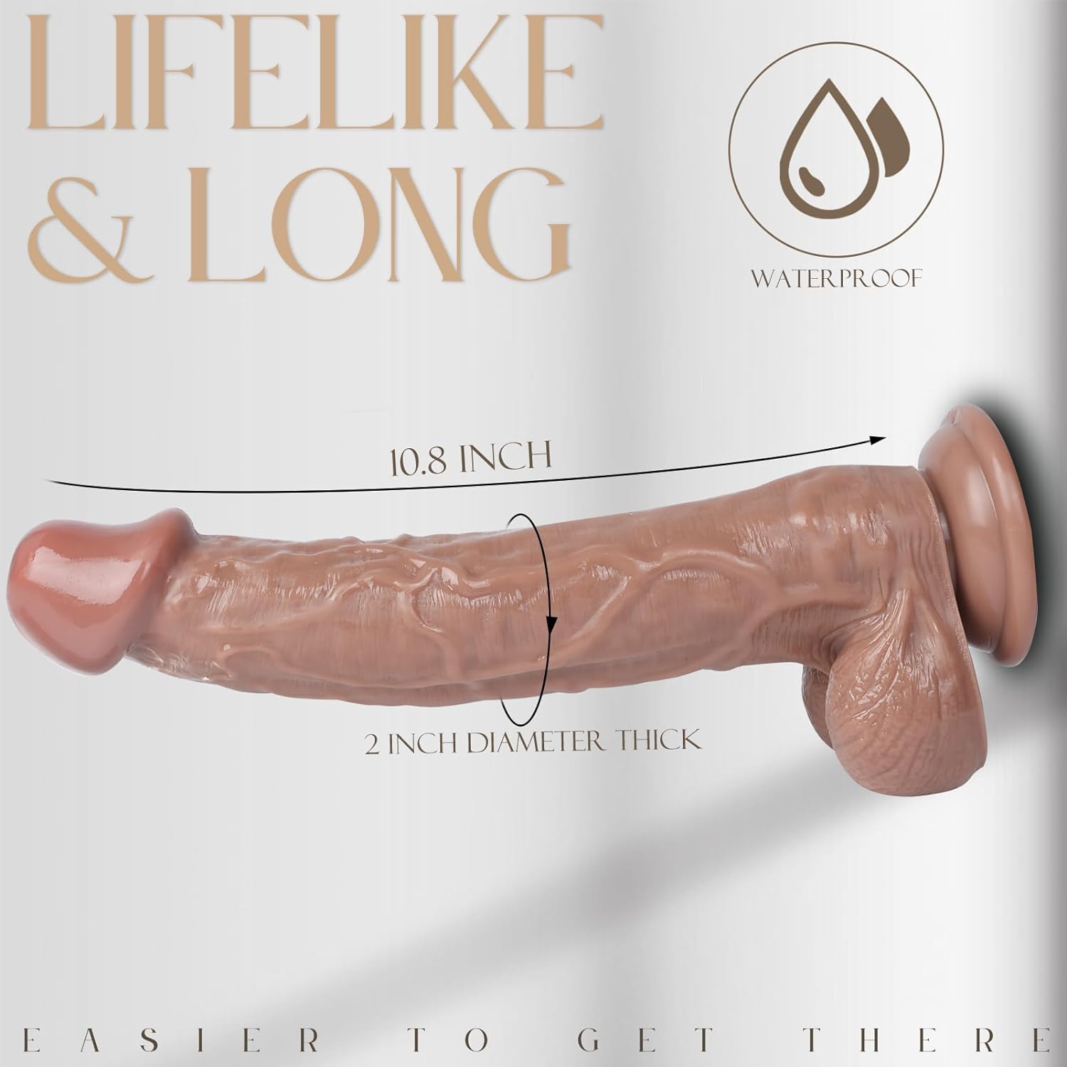 Dildo realistic cu ventuza, 27 cm