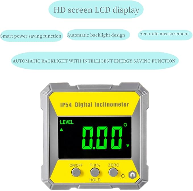 Nivela digitala magnetica 4 x 90°, eroare ±0,2°, ecran LCD, impermeabil IP54, aparat de masurat unghiuri 360°, inclinometru digital portabil pentru prelucrarea lemnului, metalului, constructii si auto