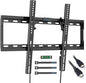 Suport TV perete, universal, diagonala 37 - 80 inch, max 55 kg, inclinabil 10° jos, VESA max 600 x 400, distanta perete 32 mm, nivela, cablu HDMI de 1, 8 m, ancore perete, pentru televizoare plate sau curbate