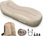 Saltea gonflabila cu pompa de aer incorporata, 180 x 70 x 50 cm, capacitate 150 kg, design ergonomic, pentru camping, utilizare interior si exterior, maro