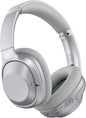 Casti wireless Over the Ear Bluetooth, Noise Cancelling ANC, sunet Hi-Fi, microfon, timp redare pana la 75 ore, Bass Music, argintiu