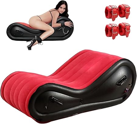 Fotoliu tantra, scaun gonflabil pozitii sexuale, saltea pentru jocuri erotice, cupluri, 76 x 50 x 155 cm, cu manere si catuse, impermeabil