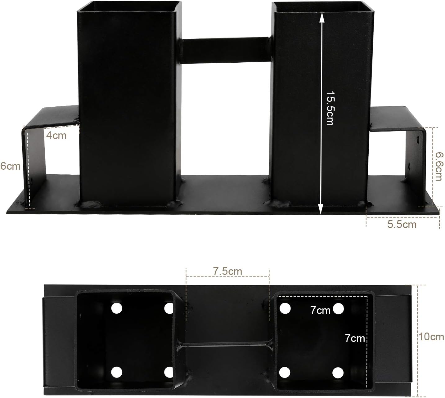 Set suport stivuire pentru lemne de foc, 4 bucati metalice reglabile, cadru robust pentru depozitare lemne, 70x70 mm si 40x60 mm, montaj rapid, ideal pentru garaj, subsol sau exterior