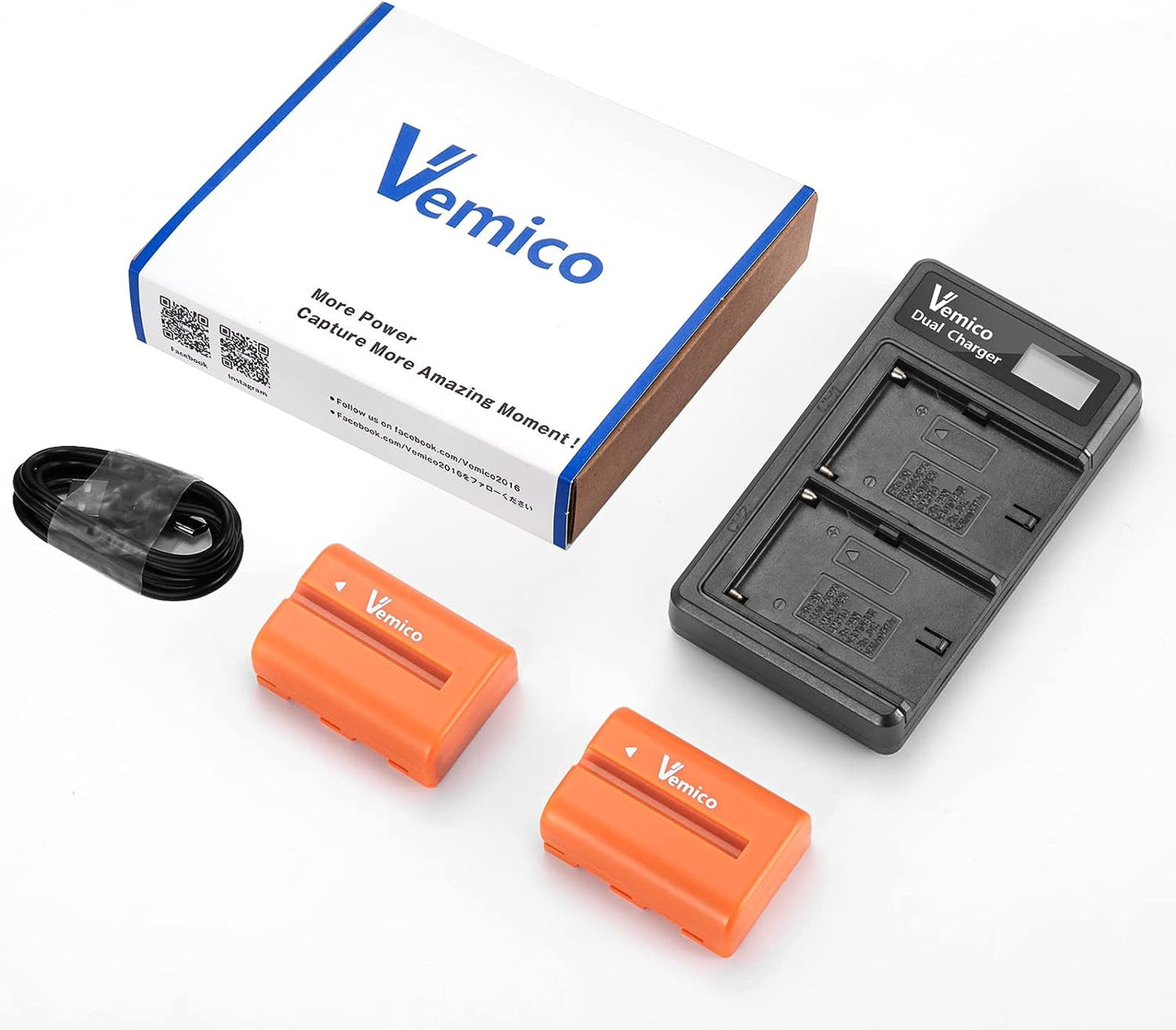 Set 2 acumulatori NP-FM500H 2000 mAh si incarcator dublu cu display LCD, pentru Sony Alpha A57, A58, A65, A65V, A68, A77, A77V, A99, A99 II, A100, A200 A300, A300K, A300X, A350, A450, A50, A550 A560, A580, A700, A700K, A700P, A700Z, A850, A900