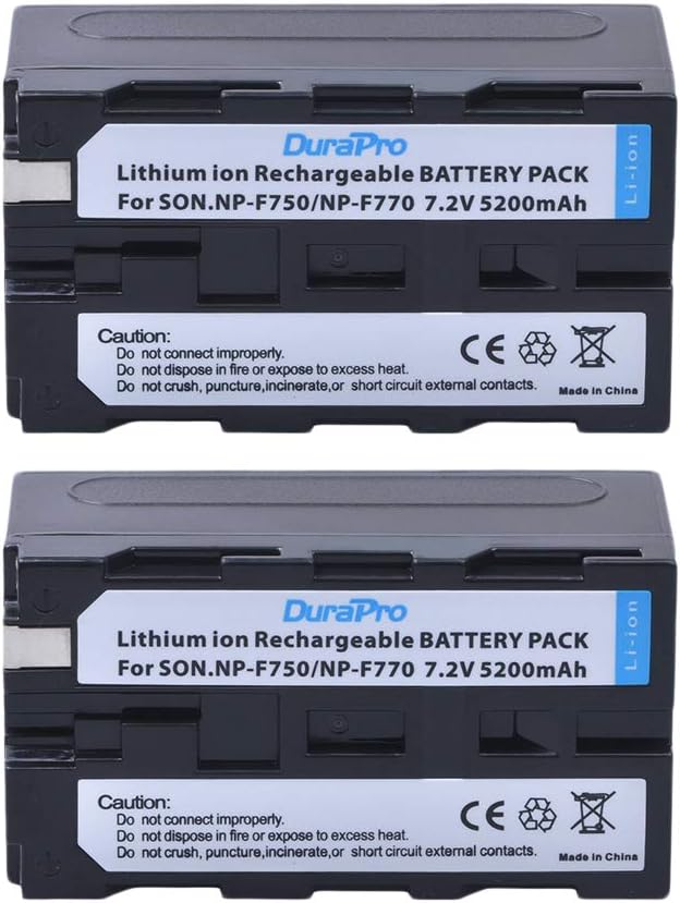 Set de 2 acumulatori NP-F750 NP-770 5200mAh cu incarcator USB cu display LCD, pentru Sony NP-F330 NP-F550 NP-F570 NP-F750 NP-F770 NP-F960 NP-F970 CCD-SC5 CCD-TRV DCR-TRV Series