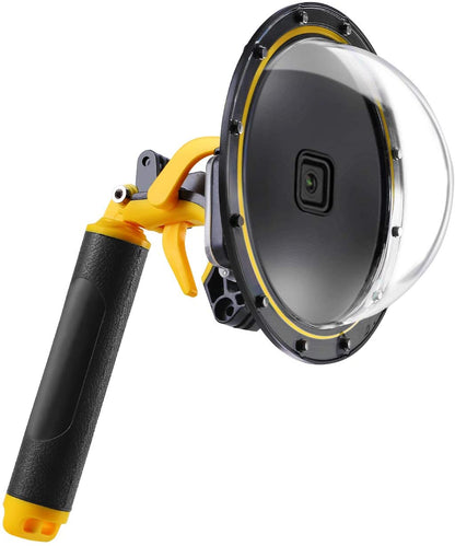 Carcasa tip dome compatibil cu GoPro Hero 9 Black, impermeabila, pentru sport acvatic, scufundari, snorkeling, cu unghi larg de actiune