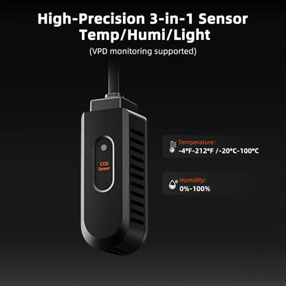 Kit ventilator evacuare aer 100 mm smart, WiFi, control aplicatie, 27 W, filtru de carbon RC412, 26,8 dB, cu control al temperaturii si umiditatii, pentru cort de crestere si agricultura verticala