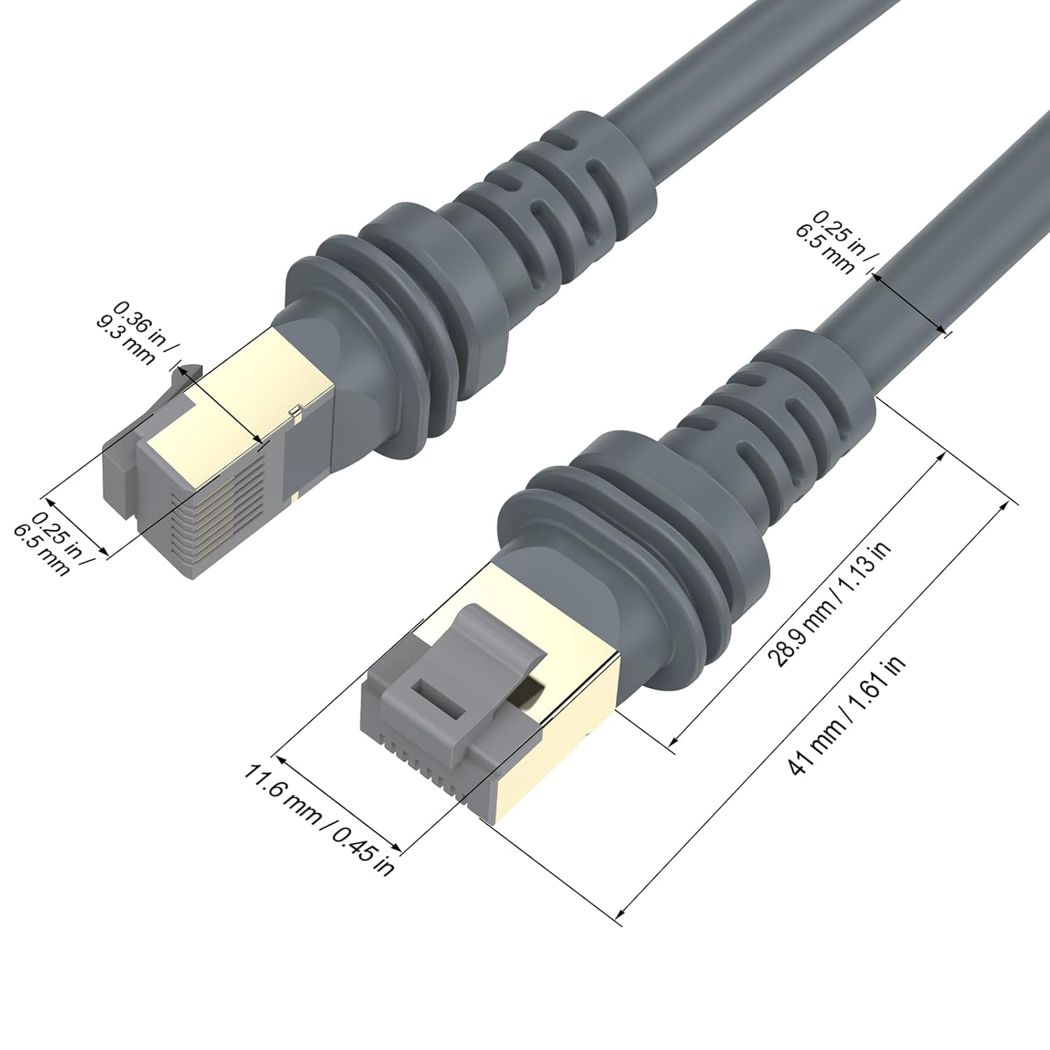 Cablu retea pentru Starlink Gen 3, de 46 m, compatibil Starlink Standard Actuated / Satellite V3, RJ45 Cat6, 1200 Mbps, impermeabil, pentru interior/exterior, gri