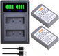 Set de 2 acumulatori BLS-50 BLS-5 2000 mAh si incarcator dual, compatibil cu Olympus Pen E-P7 E-PL10 E-PL9 E-PL8 E-PL7 E-PL6 E-PL5 E-PL3 E-PL1s E-PM2, OM-D E-M5 Mark III III S, Stylus 1
