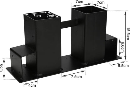 Set suport stivuire pentru lemne de foc, 4 bucati metalice reglabile, cadru robust pentru depozitare lemne, 70x70 mm si 40x60 mm, montaj rapid, ideal pentru garaj, subsol sau exterior