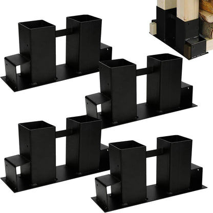 Set suport stivuire pentru lemne de foc, 4 bucati metalice reglabile, cadru robust pentru depozitare lemne, 70x70 mm si 40x60 mm, montaj rapid, ideal pentru garaj, subsol sau exterior