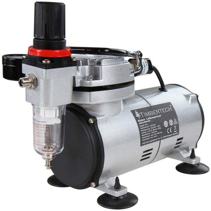 Set aerograf cu compresor cu regulator si filtru, airbrush cu pipete, furtun, si duze 0,2; 0,3; 0,5 mm, cu rezervor de 7 ml