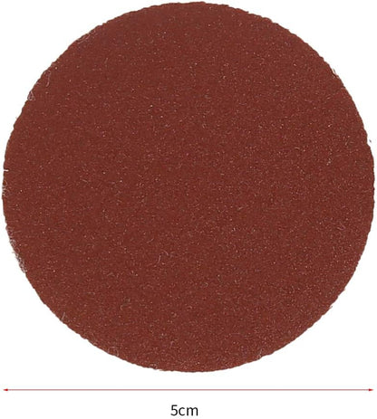Set 300 de discuri pentru slefuit, cu suport disc abraziv 50mm, granulatie de 80/180/240/320/400/600/800/1000/2000/3000, din oxid de aluminiu, smirghel pentru slefuit lemn, metal, plastic, pietre si sticla, rosu