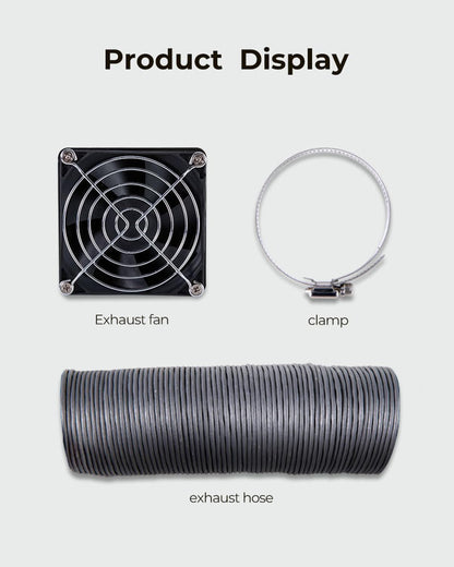 Kit ventilator pentru husa imprimanta 3D Ender Plus, extractor 4000 Rpm, cu tub flexibil si colier pentru furtun