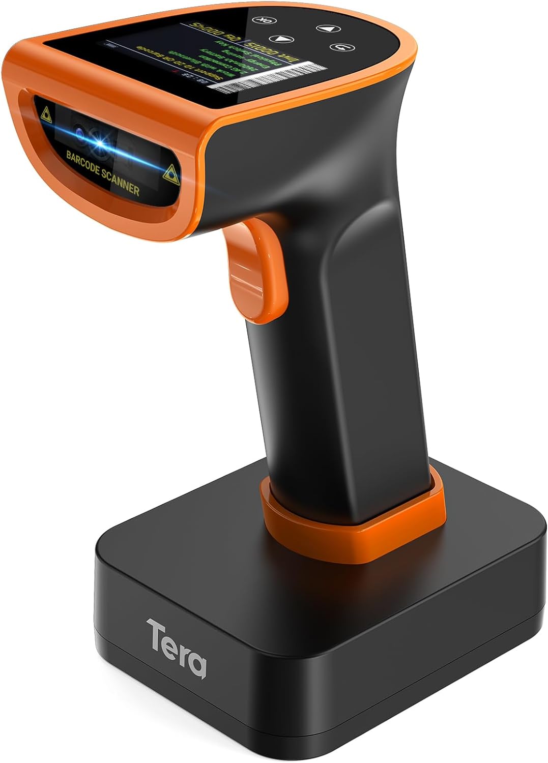 Cititor coduri de bare Wireless 2.4G si Bluetooth, 1D 2D QR, Stand cu functie incarcare, Display, Acumulator 2600mAh, Memorie interna 16 MB, Raza actiune 100 m, Compatibil cu Windows, Mac OS, Linux, Android, iOS, Tera HW00015