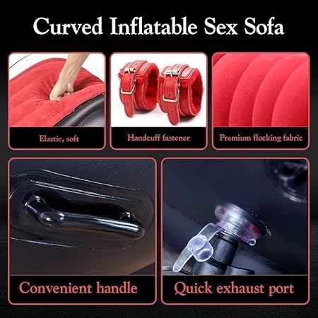 Fotoliu tantra, scaun gonflabil pozitii sexuale, saltea pentru jocuri erotice, cupluri, 76 x 50 x 155 cm, cu manere si catuse, impermeabil