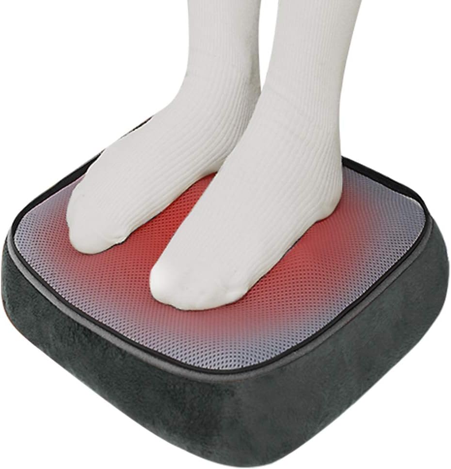 ARONT Aparat de masaj Shiatsu, 2 in 1 pentru picioare si spate, cu functie de caldura, husa detasabila, pentru acasa si birou, gri