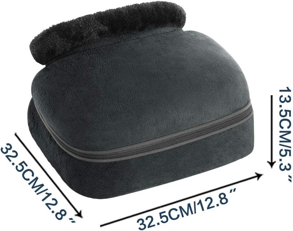 ARONT Aparat de masaj Shiatsu, 2 in 1 pentru picioare si spate, cu functie de caldura, husa detasabila, pentru acasa si birou, gri
