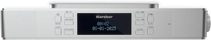 Radio de bucatarie, FM/DAB+, Bluetooth, iluminare LED integrata, ceas cu alarma si timer, montaj sub dulap, argintiu