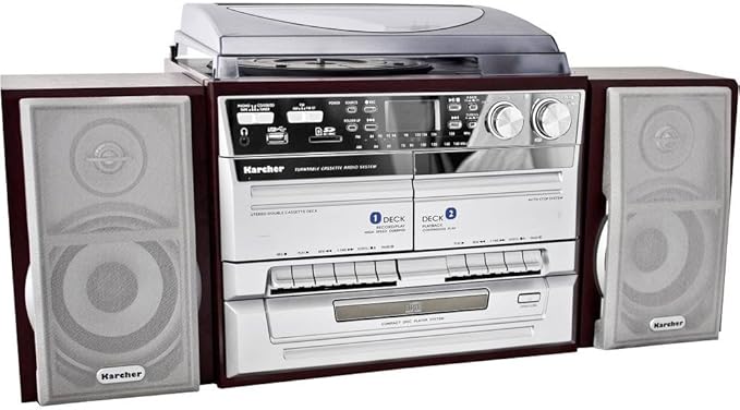 Sistem audio compact cu Pick-up, CD player, caseta, radio, slot card SD si USB, cu difuzoare si telecomanda