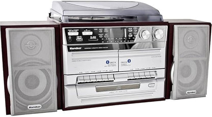 Sistem audio compact cu Pick-up, CD player, caseta, radio, slot card SD si USB, cu difuzoare si telecomanda