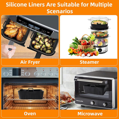 Set accesorii friteuza aer cald, 12 piese, compatibile cu Airfryer 7.6 litri, cu gratare, cleste, tavi silicon, perie pentru ulei, protectie de silicon, universal