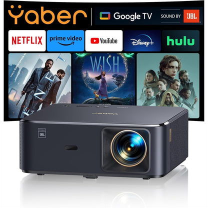 Videoproiector smart cu Android TV 11.0, WiFi 6, Bluetooth, 1000 ANSI, Dolby Audio, difuzoare JBL, 1080P Full HD, autofocus, corectie keystone automata 6D, compatibil Alexa si Screencast NFC, 17.000 lumeni