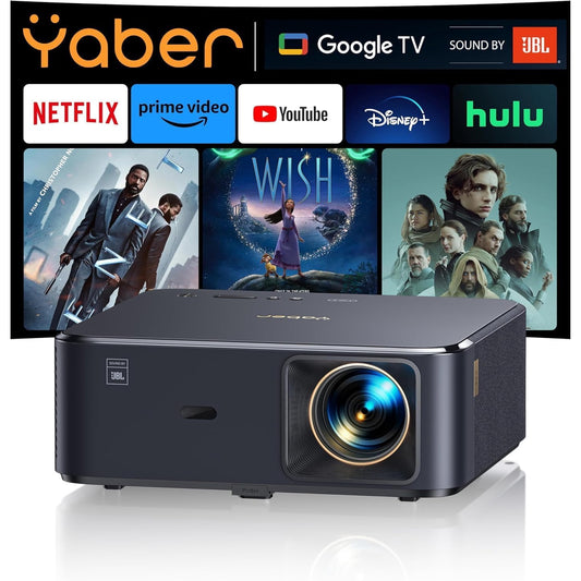 Videoproiector smart cu Android TV 11.0, WiFi 6, Bluetooth, 1000 ANSI, Dolby Audio, difuzoare JBL, 1080P Full HD, autofocus, corectie keystone automata 6D, compatibil Alexa si Screencast NFC, 17.000 lumeni