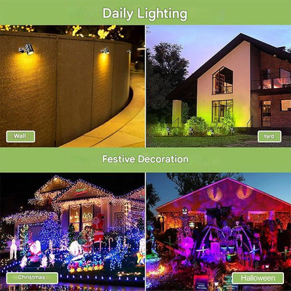 Set 6 lampi pentru gradina, RGB LED, 13 culori, 12 V, 3 W, 1800 lm, impermeabil IP65, lampa de gradina colorata cu telecomanda si temporizator cu tarus si cablu de 21 m
