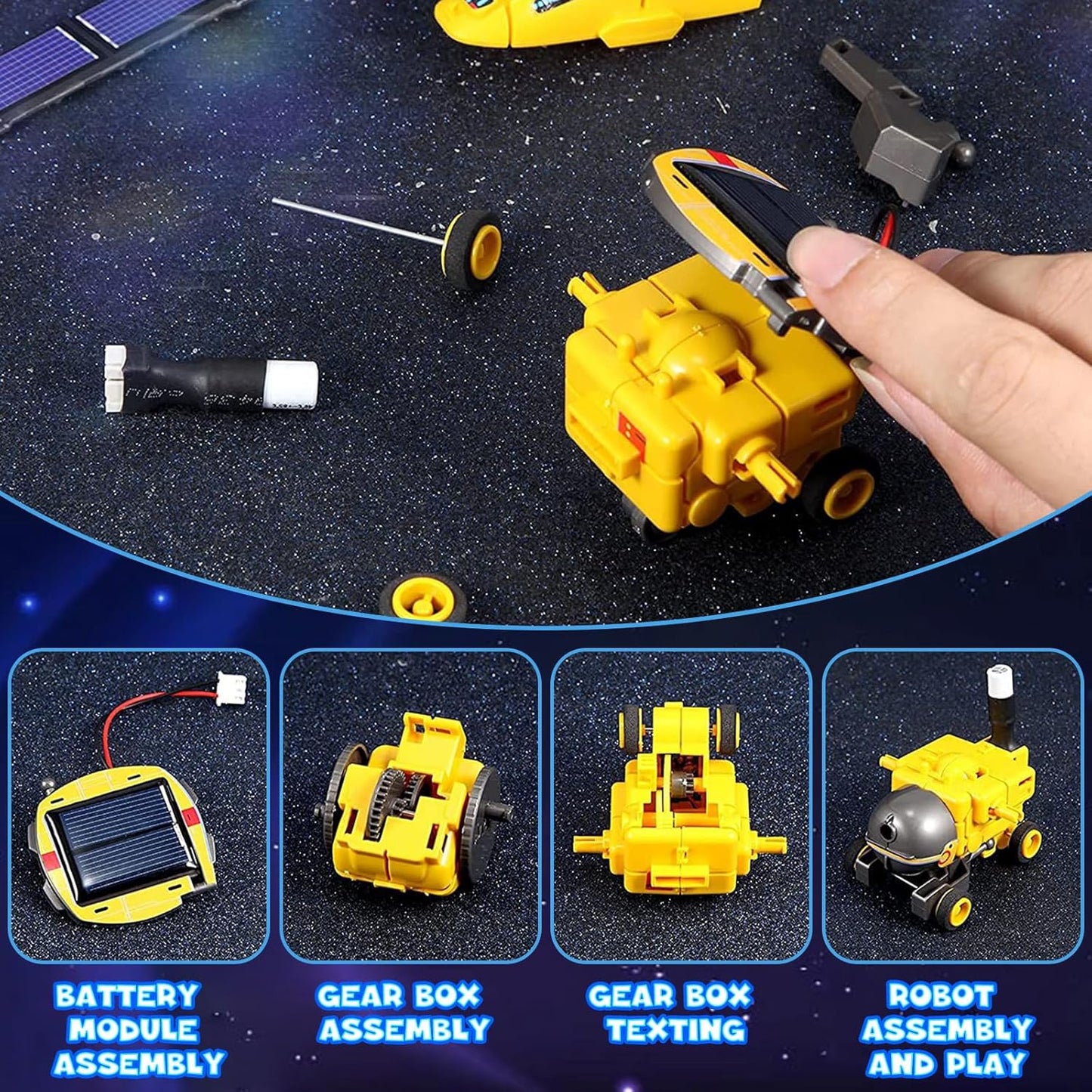 Robot solar 6 in 1, set de construit STEM educational, pentru experimente DIY si joaca, pentru baieti si fete +8 ani