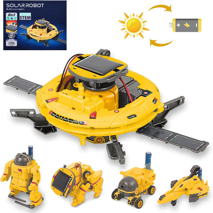 Robot solar 6 in 1, set de construit STEM educational, pentru experimente DIY si joaca, pentru baieti si fete +8 ani