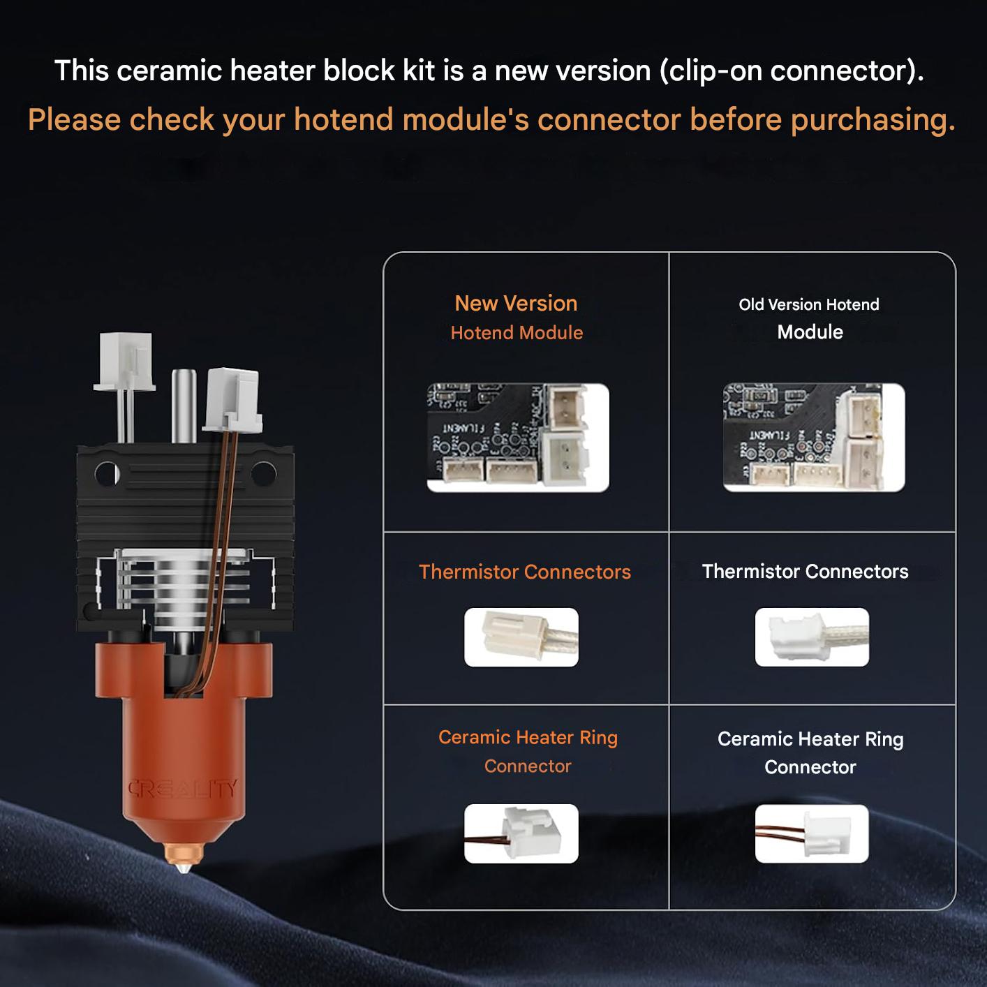 Kit cap de printare, Hotend imprimanta 3D Creality K1 Max / K1 / K1 SE / K1C, incalzitor ceramic, suporta pana la 300 °C, viteza mare de printare pana la 600 mm/s