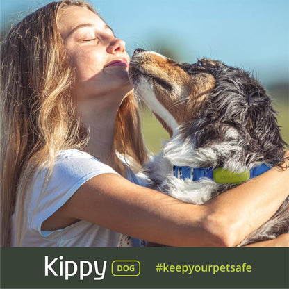 Tracker GPS pentru caini Kippy Dog, dispozitiv monitorizare activitate cu geofence, urmarire in timp real, notificari, impermeabil, verde